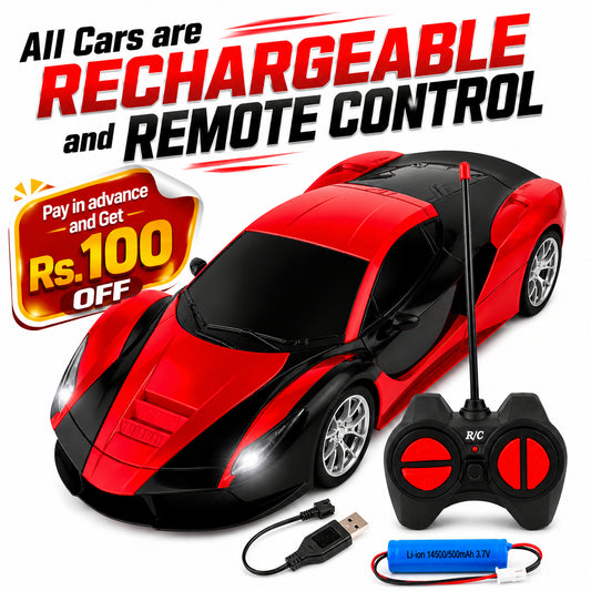 1:20 RC Sports Car – Rechargeable Remote Control Drift Car with LED Headlights, 2.4GHz Racing Toy for Kids