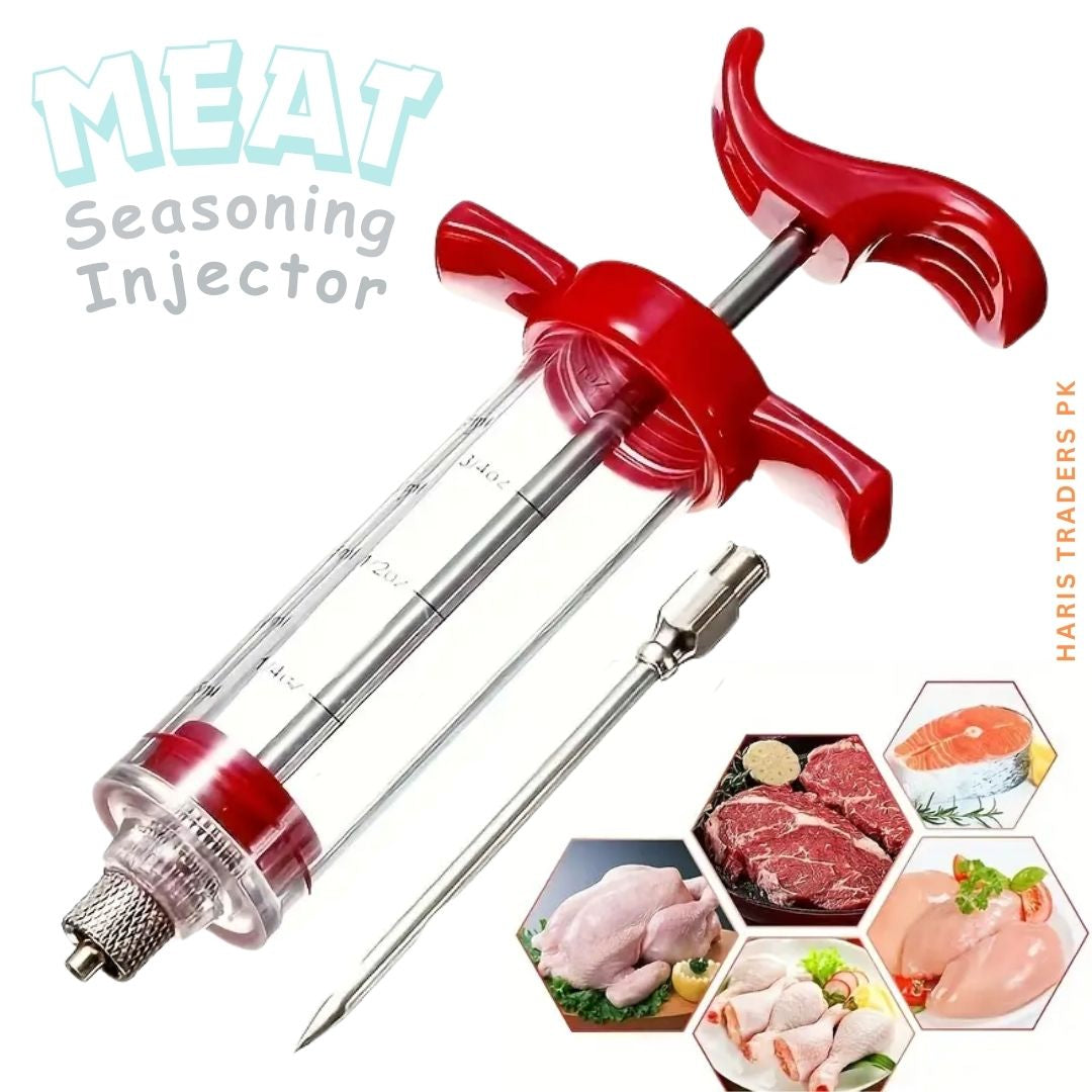 Stainless Steel Meat Injector Syringe 30ml – BBQ Marinade & Seasoning Injector Tool for Turkey, Chicken, Beef, Pork & Lamb