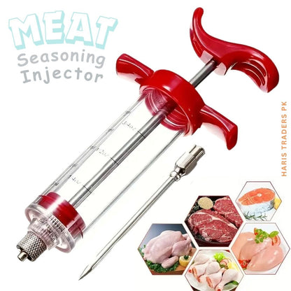Stainless Steel Meat Injector Syringe 30ml – BBQ Marinade & Seasoning Injector Tool for Turkey, Chicken, Beef, Pork & Lamb