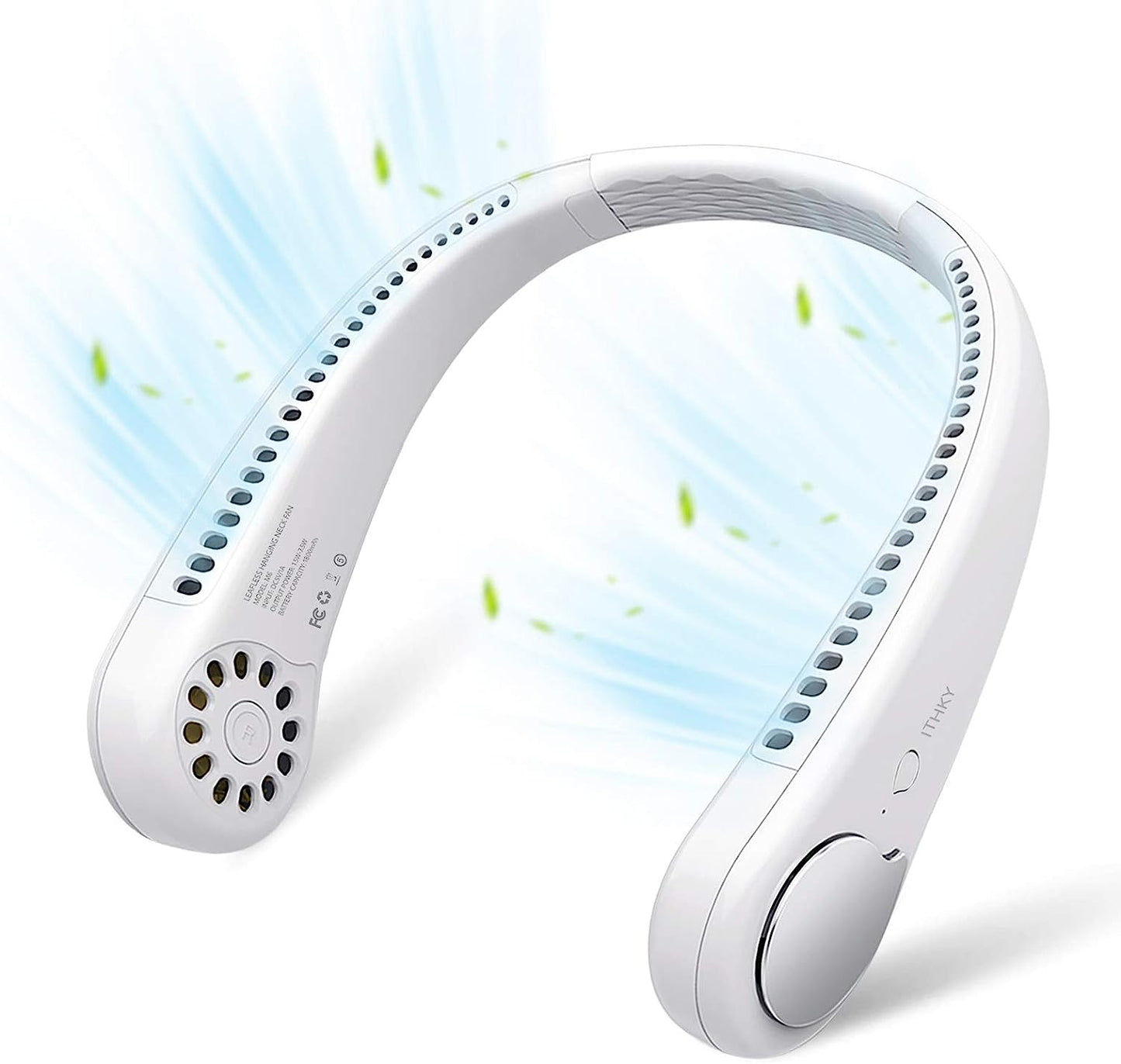 Portable Bladeless Neck Fan – Rechargeable USB Hands-Free Wearable Personal Cooling Fan with Dual Airflow for Travel, Office & Outdoor Use