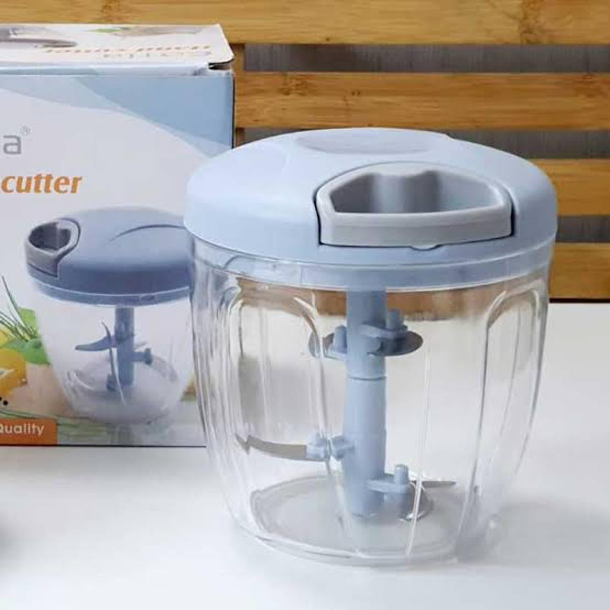 Manual Food Chopper with 3 Stainless Steel Blades – Hand Pull Vegetable Chopper for Onion, Garlic, Fruits, Nuts, Herbs & Meat (330ML/900ML/1.5L/2L)
