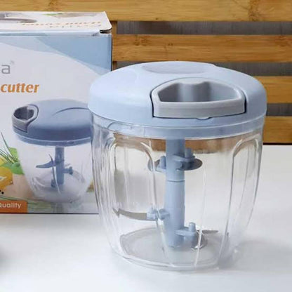 Manual Food Chopper with 3 Stainless Steel Blades – Hand Pull Vegetable Chopper for Onion, Garlic, Fruits, Nuts, Herbs & Meat (330ML/900ML/1.5L/2L)