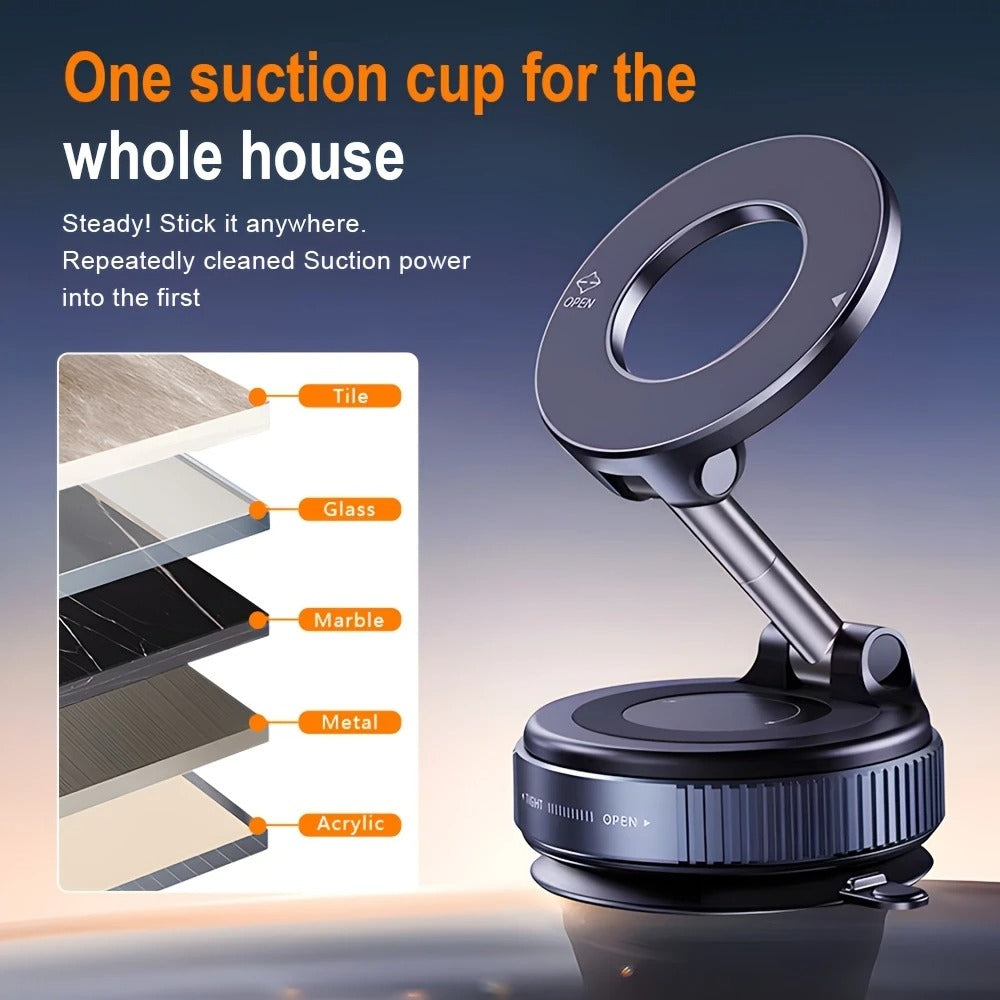 360° Rotating Magnetic Phone Holder – Foldable & Retractable Universal Phone Mount for Car, Mirror, Desk, Bathroom & Travel