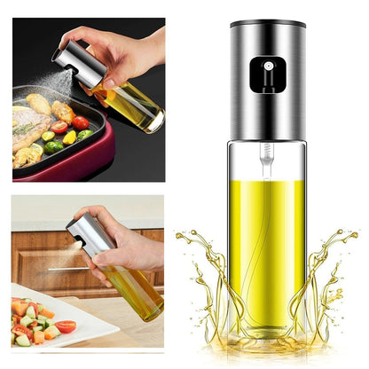 200ml Olive Oil Sprayer Bottle for Cooking – Refillable Fine Mist Oil Spray with Portion Control for Air Fryer, BBQ, Baking, Roasting, Salad & Kitchen