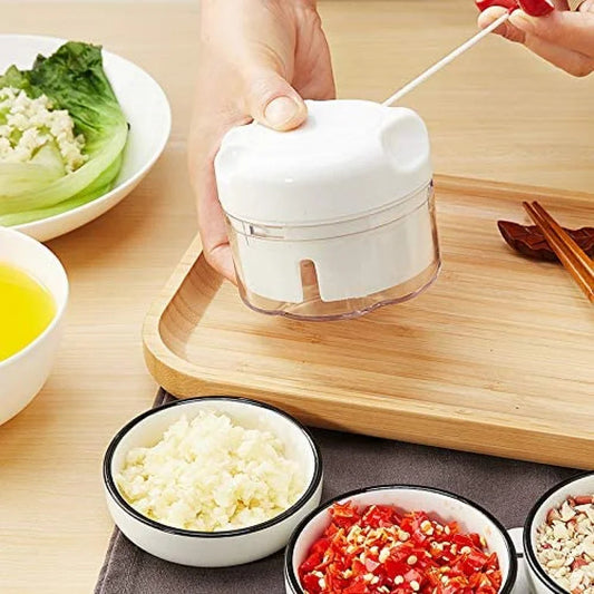 Manual Food Chopper with 3 Stainless Steel Blades – Hand Pull Vegetable Chopper for Onion, Garlic, Fruits, Nuts, Herbs & Meat (330ML/900ML/1.5L/2L)