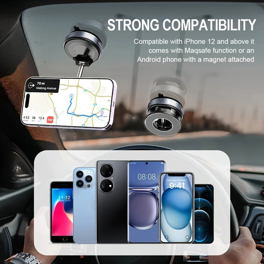360° Rotating Magnetic Phone Holder – Foldable & Retractable Universal Phone Mount for Car, Mirror, Desk, Bathroom & Travel
