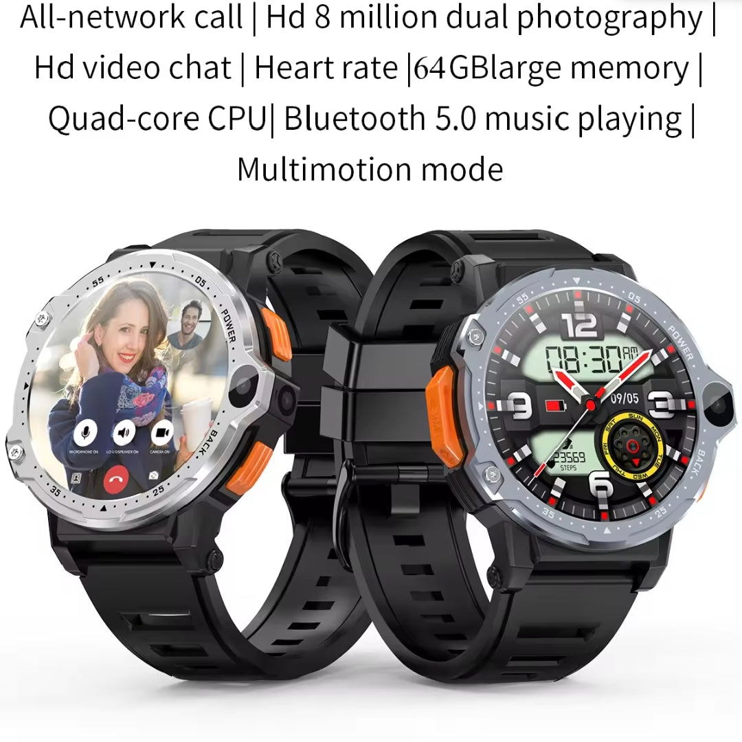 PG999 4G WiFi Smart Watch – Android 8.1, 1.54" HD Display, Dual Camera, Video Calling & 5G SIM Compatible Smartwatch