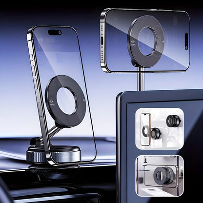 360° Rotating Magnetic Phone Holder – Foldable & Retractable Universal Phone Mount for Car, Mirror, Desk, Bathroom & Travel