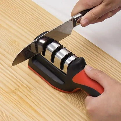 4-in-1 Kitchen Knife Sharpener – Adjustable Manual Knife & Scissor Sharpener with Professional Blade Sharpening Stone