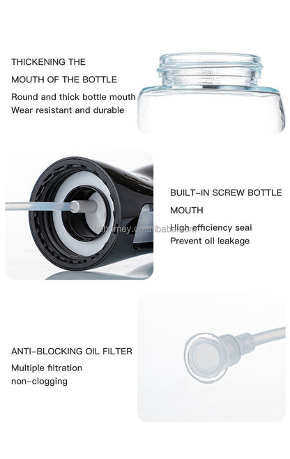 200ml Olive Oil Sprayer Bottle for Cooking – Refillable Fine Mist Oil Spray with Portion Control for Air Fryer, BBQ, Baking, Roasting, Salad & Kitchen