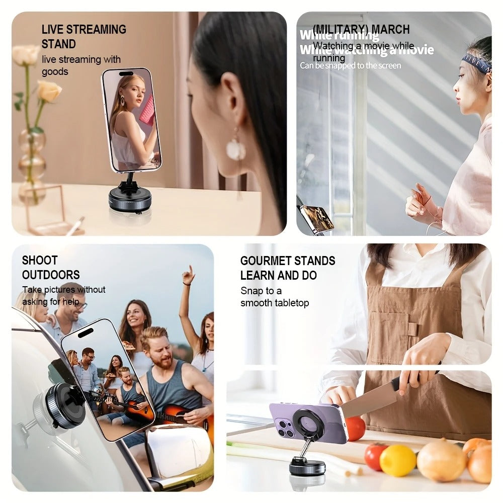 360° Rotating Magnetic Phone Holder – Foldable & Retractable Universal Phone Mount for Car, Mirror, Desk, Bathroom & Travel