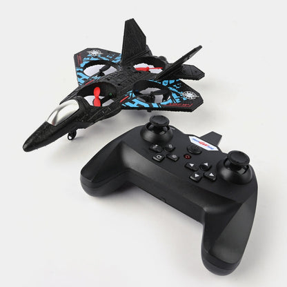 RC Fighter Jet Airplane Toy – Rechargeable Remote Control Aircraft with 360° Stunt Flips, LED Lights & Long-Range Control for Kids