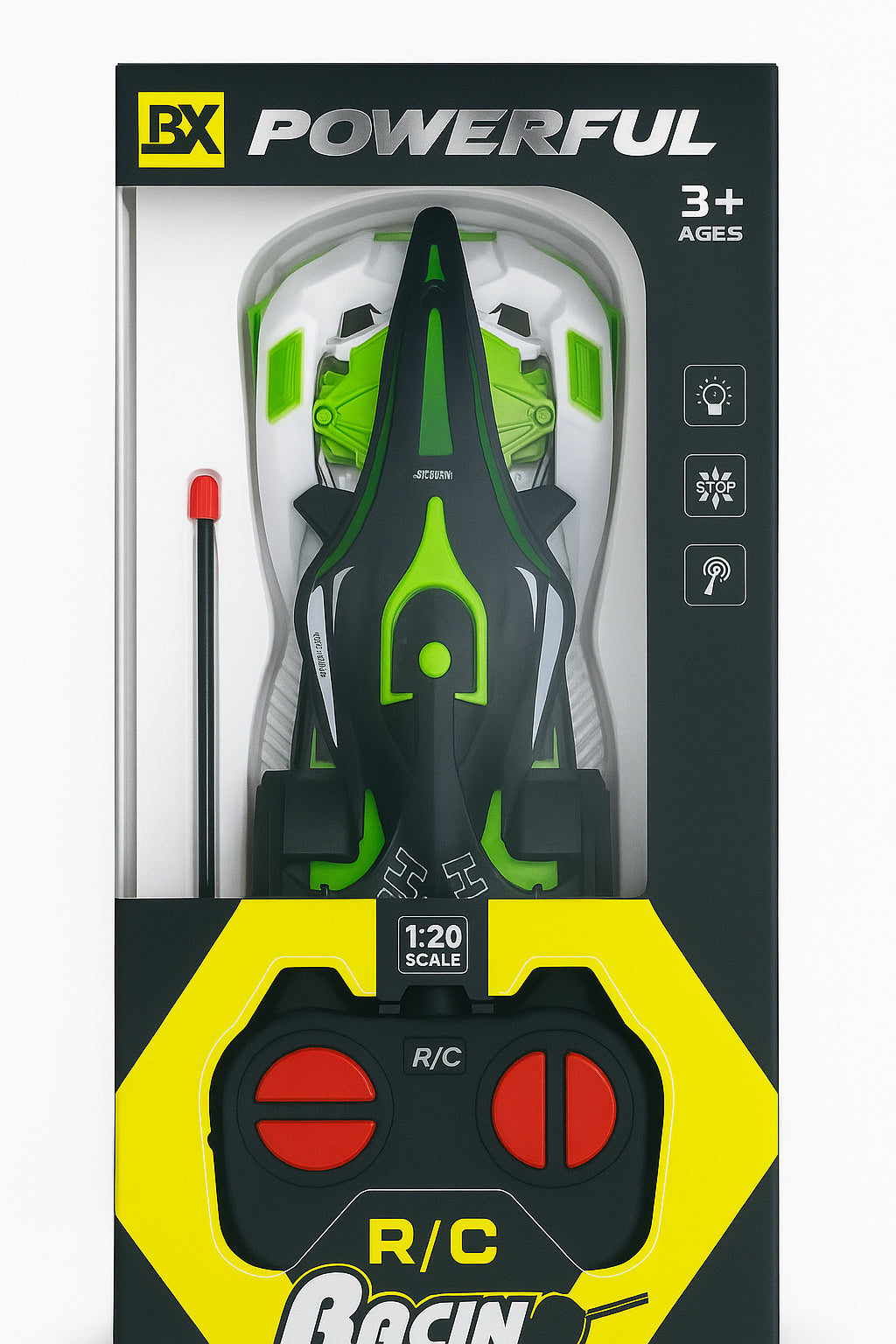 1:20 RC Sports Car – Rechargeable Remote Control Drift Car with LED Headlights, 2.4GHz Racing Toy for Kids