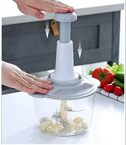 Manual Food Chopper with 3 Stainless Steel Blades – Hand Pull Vegetable Chopper for Onion, Garlic, Fruits, Nuts, Herbs & Meat (330ML/900ML/1.5L/2L)