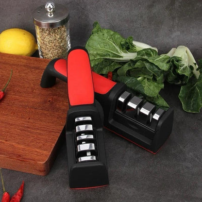 4-in-1 Kitchen Knife Sharpener – Adjustable Manual Knife & Scissor Sharpener with Professional Blade Sharpening Stone