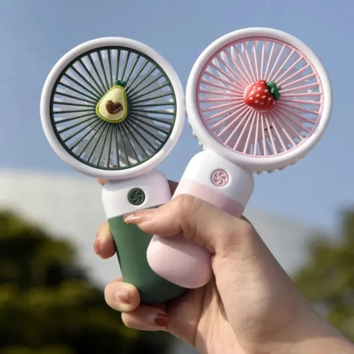 USB Rechargeable Handheld Mini Fan – Foldable Portable Neck Hanging Fan with 5 Speeds, LED Display & Phone Stand