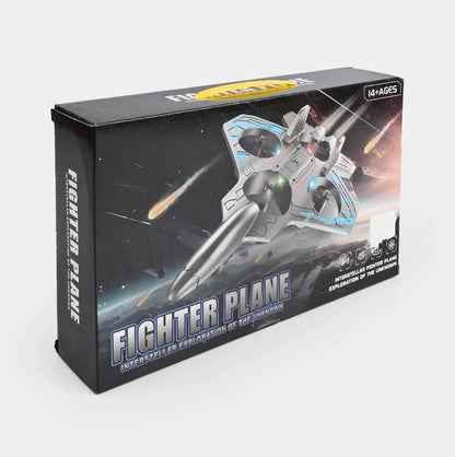 RC Fighter Jet Airplane Toy – Rechargeable Remote Control Aircraft with 360° Stunt Flips, LED Lights & Long-Range Control for Kids
