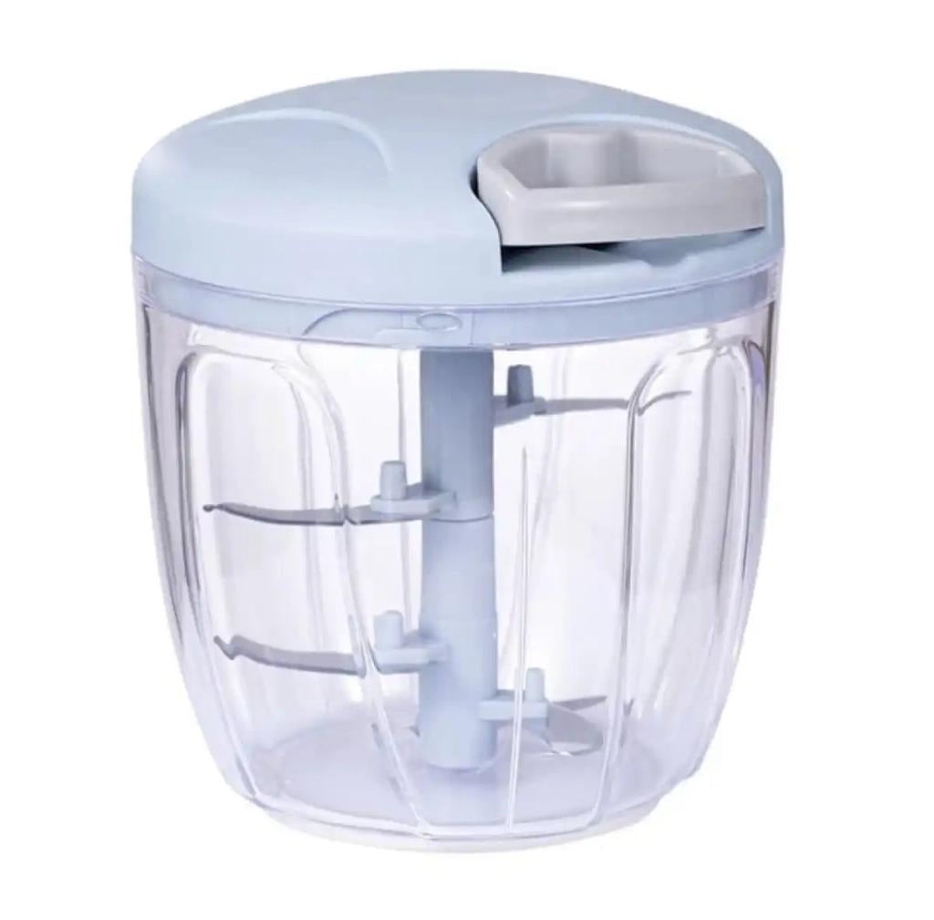 Manual Food Chopper with 3 Stainless Steel Blades – Hand Pull Vegetable Chopper for Onion, Garlic, Fruits, Nuts, Herbs & Meat (330ML/900ML/1.5L/2L)