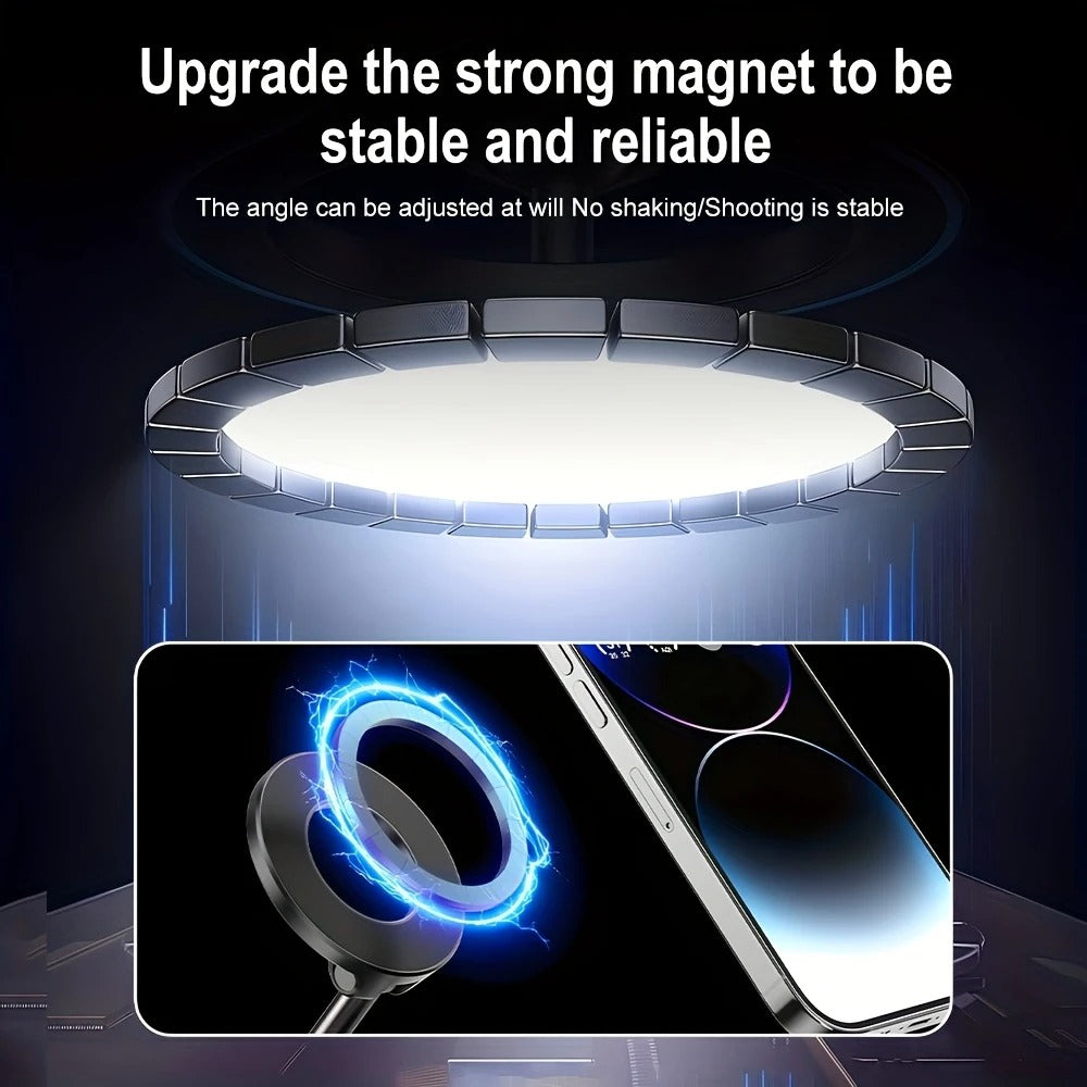360° Rotating Magnetic Phone Holder – Foldable & Retractable Universal Phone Mount for Car, Mirror, Desk, Bathroom & Travel