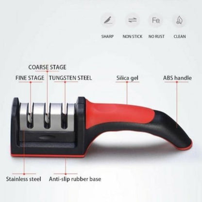 4-in-1 Kitchen Knife Sharpener – Adjustable Manual Knife & Scissor Sharpener with Professional Blade Sharpening Stone