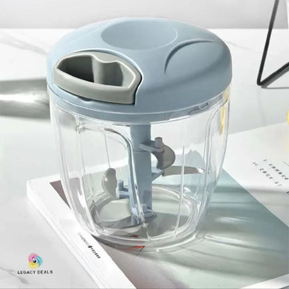 Manual Food Chopper with 3 Stainless Steel Blades – Hand Pull Vegetable Chopper for Onion, Garlic, Fruits, Nuts, Herbs & Meat (330ML/900ML/1.5L/2L)